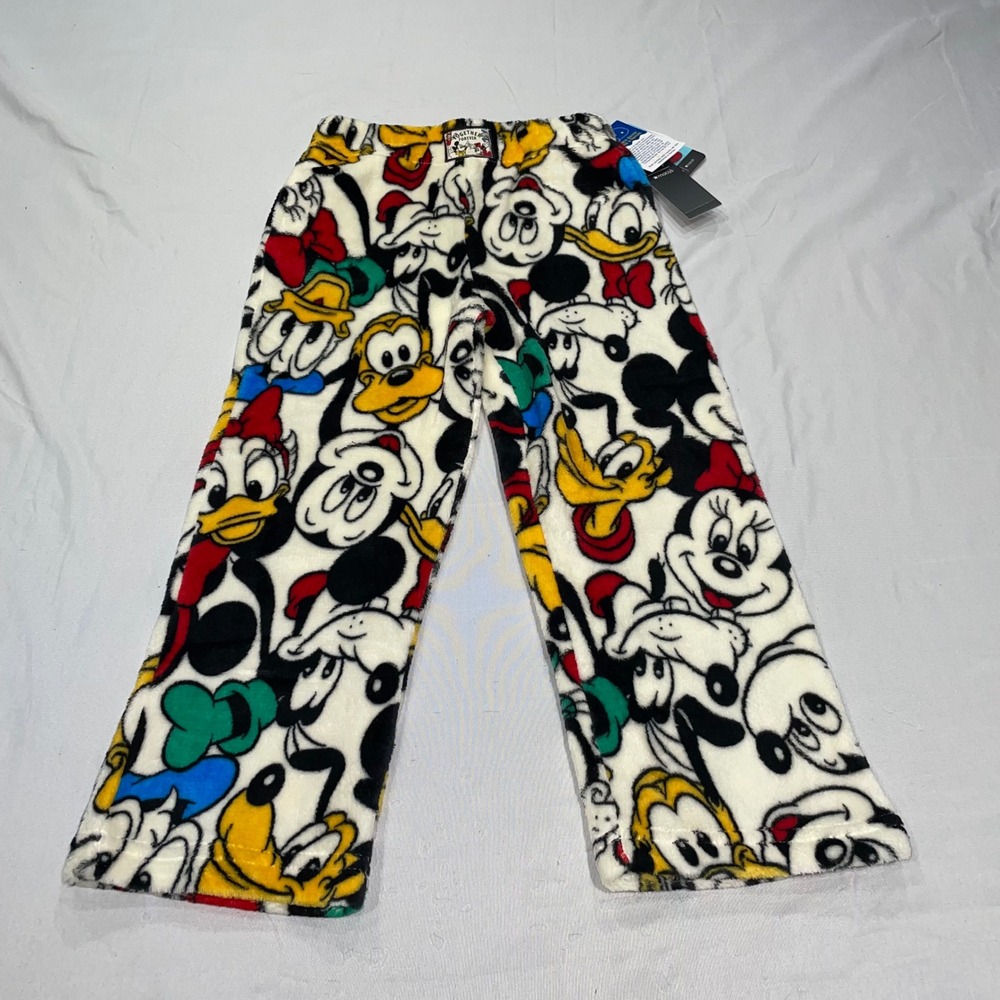Disney Macys Kids Fleece Pajama Pants Mickey Minnie Donald Pluto XS NEW